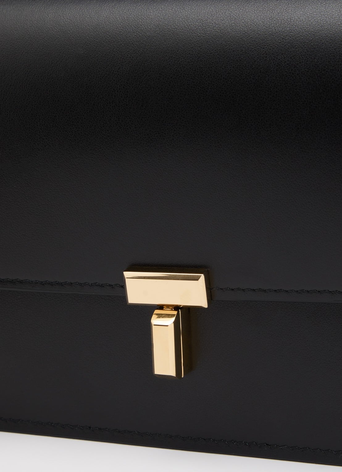 TOTEME T-Lock crossbodytas van leer  - detail 4 zwart