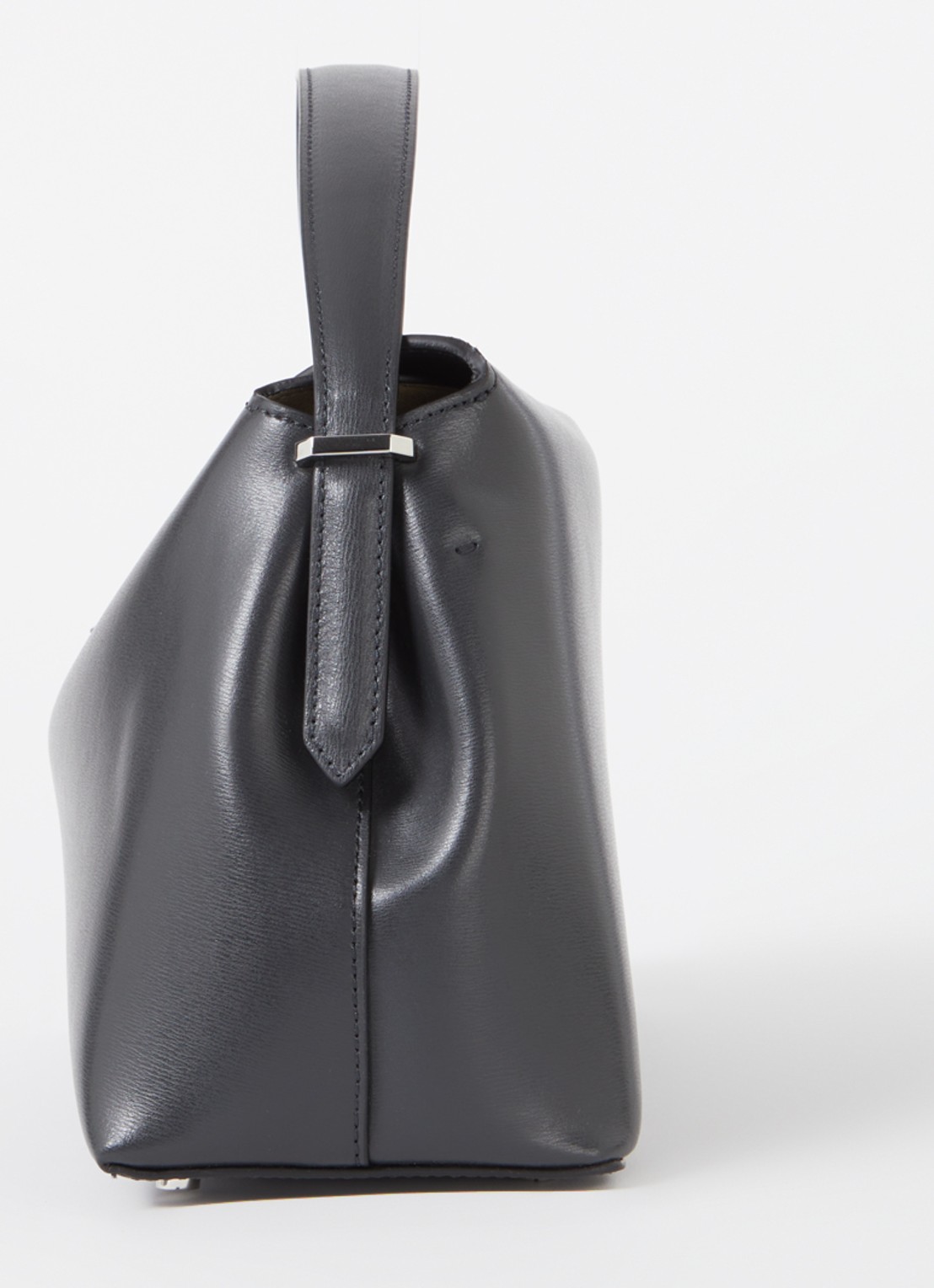 TOTEME T-Lock handtas van leer met afneembare schouderriem  - detail 5 donkergrijs