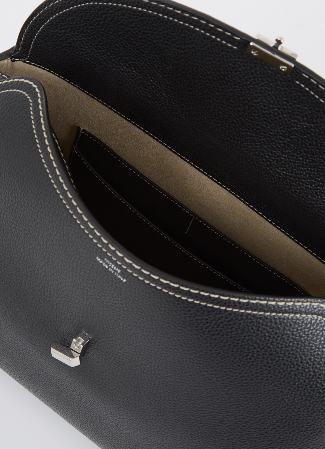 TOTEME T-Lock handtas van leer - detail zwart