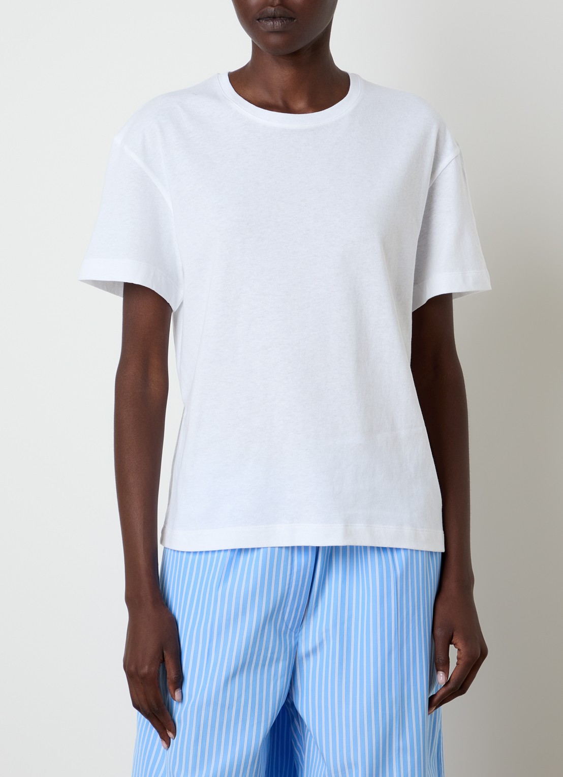 TOTEME T-shirt met ronde hals - detail wit