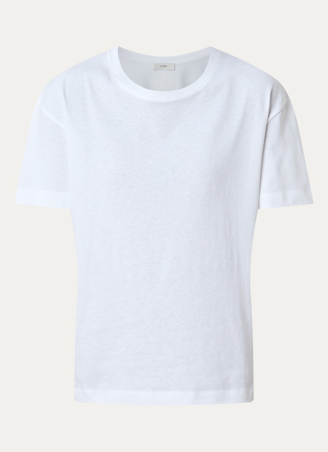 TOTEME T-shirt met ronde hals - voorkant 3 wit