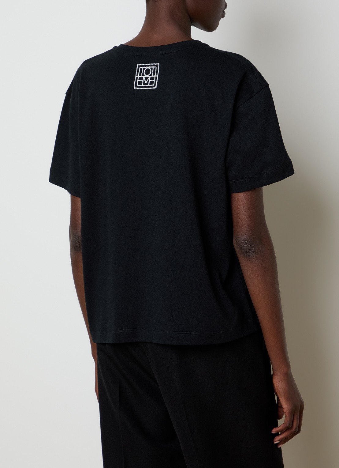 TOTEME T-shirt met ronde hals - achterkant 3 zwart