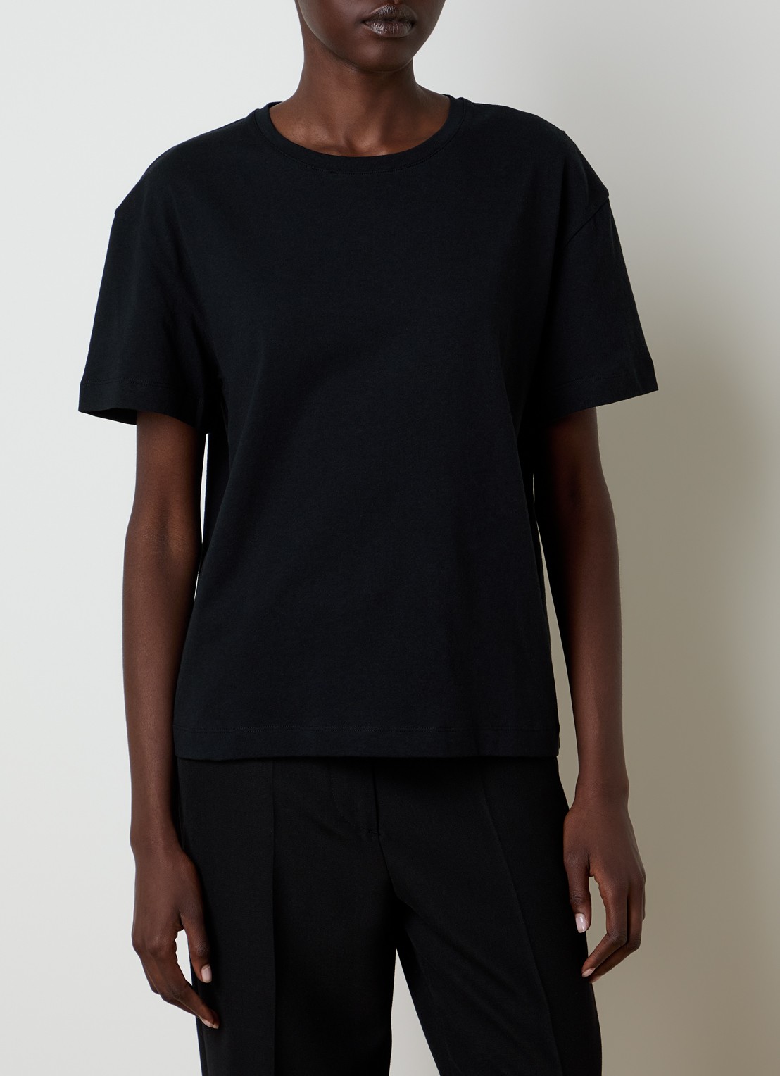 TOTEME T-shirt met ronde hals - detail 4 zwart