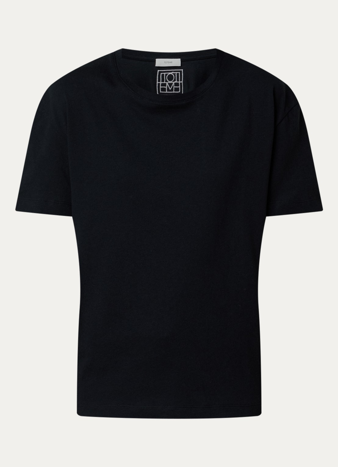 TOTEME T-shirt met ronde hals - voorkant zwart