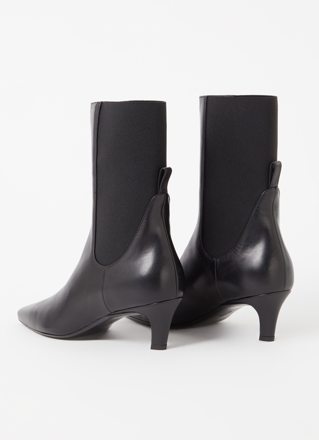 TOTEME The Mid Heel enkellaarsje van leer - achterkant zwart