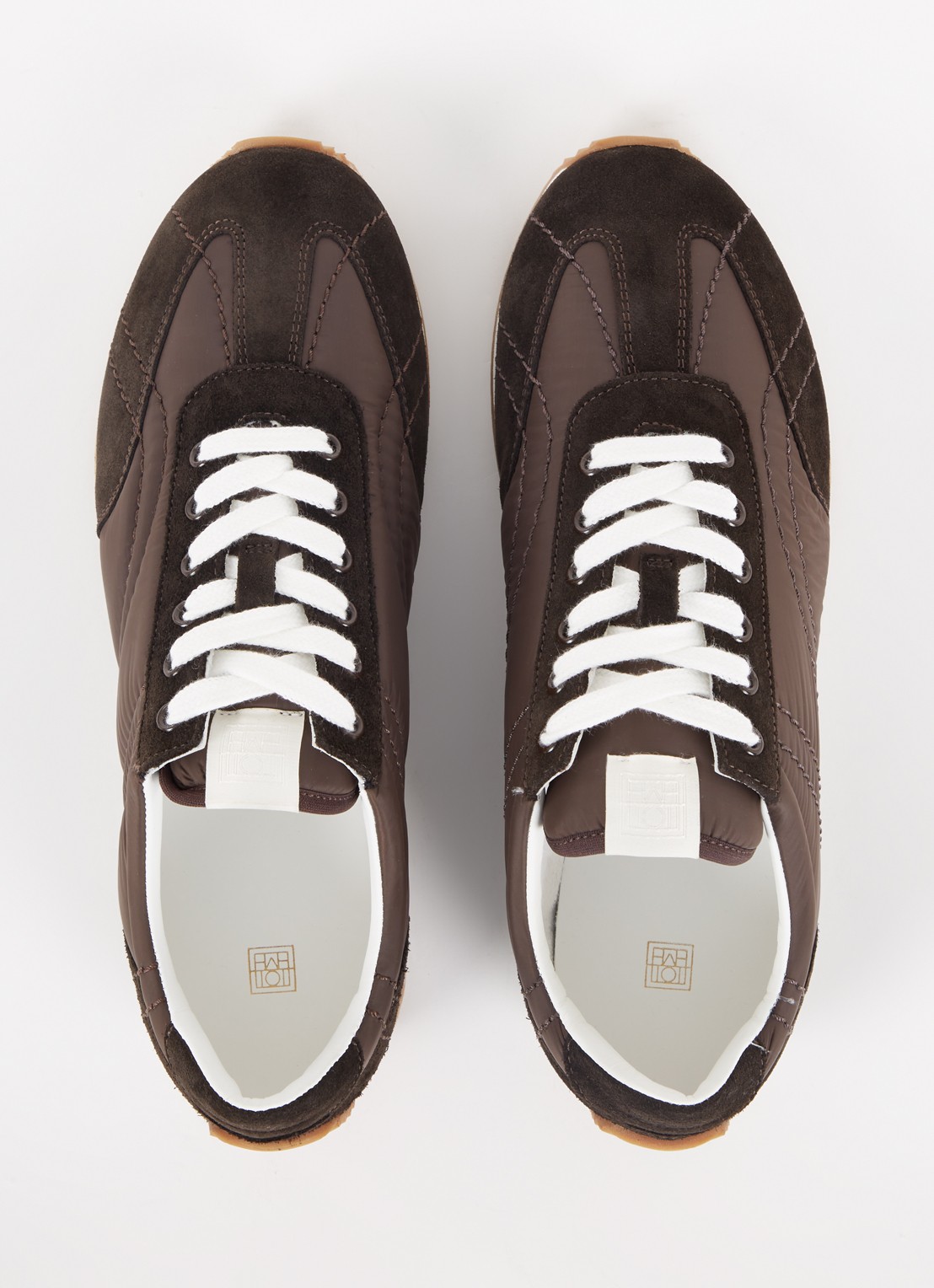 TOTEME The Sport Sneaker met suède details - detail 5 donkerbruin