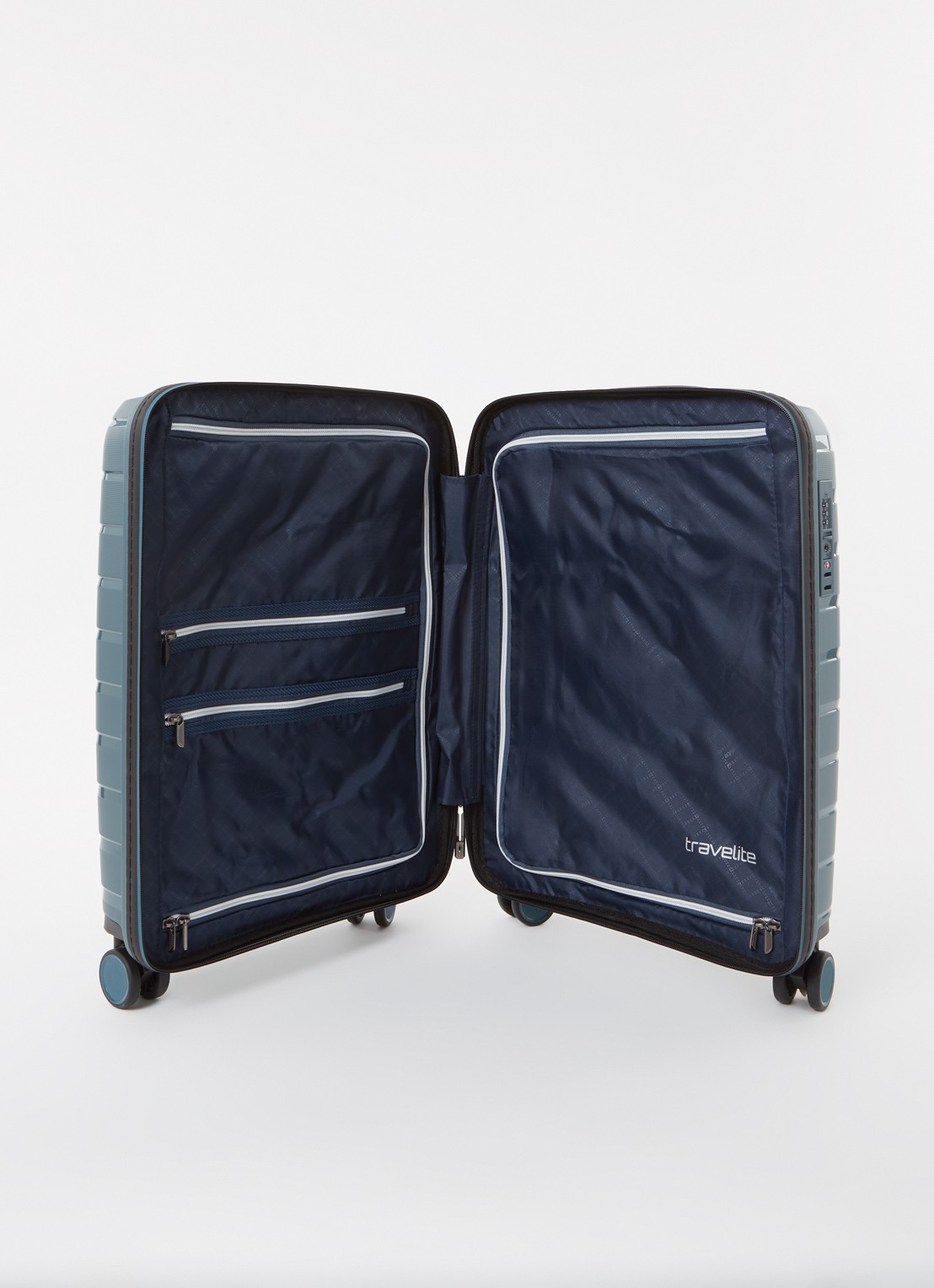 Travelite Air Base 4 Wiel trolley 55 cm - detail 2 blauwgrijs