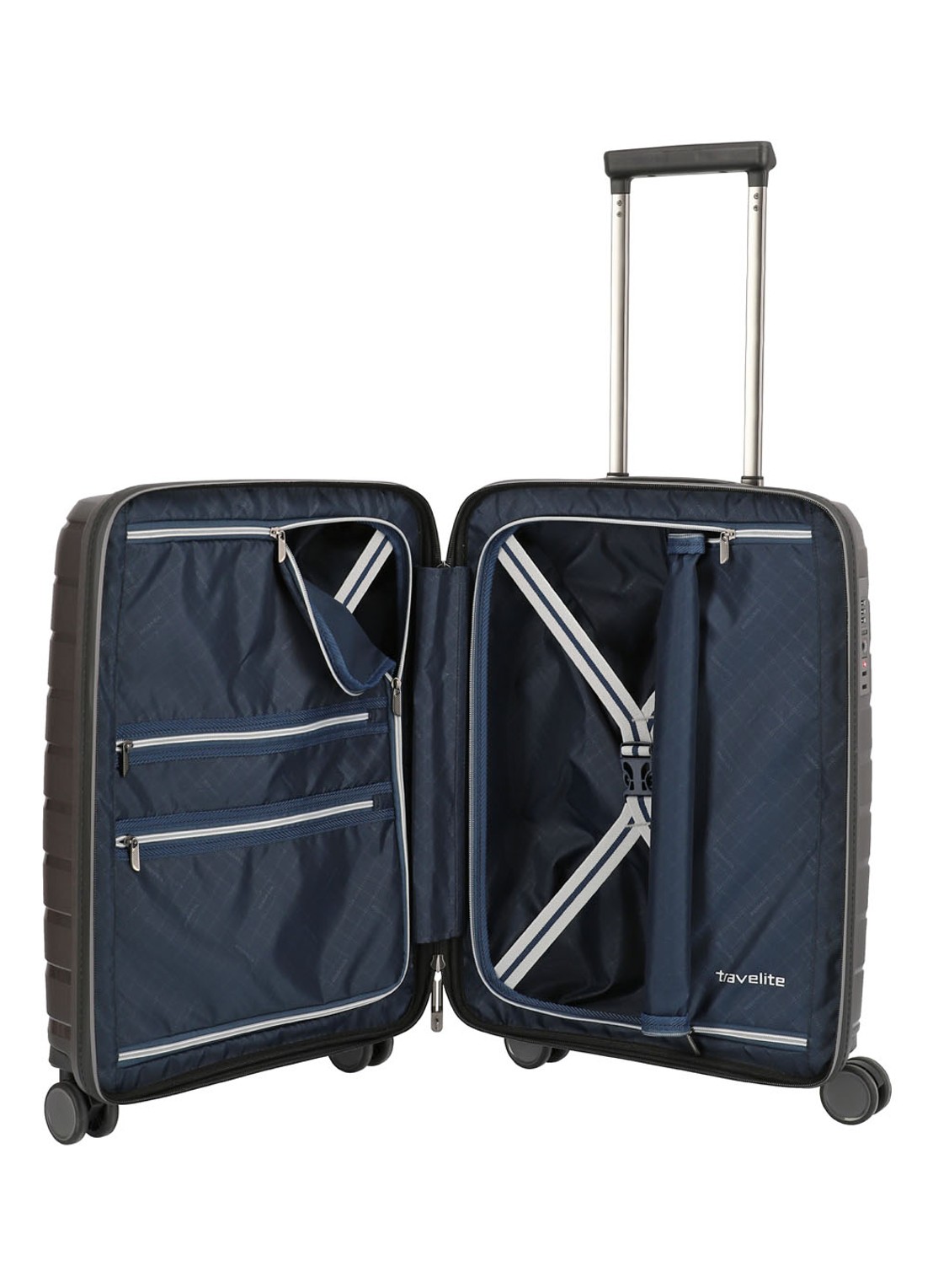 Travelite Air Base S spinner 55 cm - voorkant 2 donkergrijs