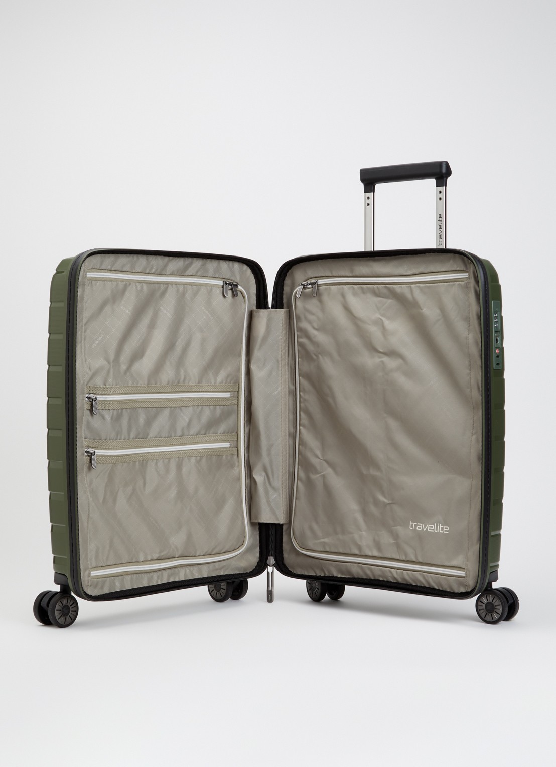 Travelite Air Base S spinner 55 cm - voorkant 2 bronsgroen