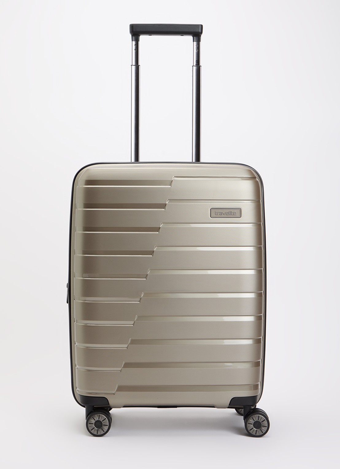 Travelite Air Base S vergrootbare spinner 55 cm - voorkant 4 donkerbeige
