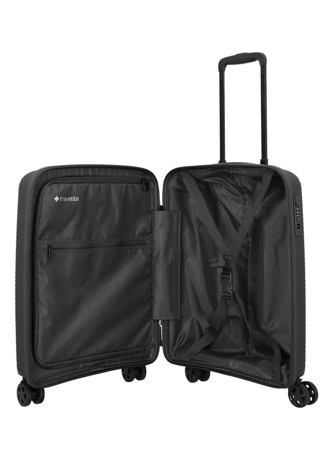 Travelite Air Stripe spinner 55 cm - detail 2 zwart