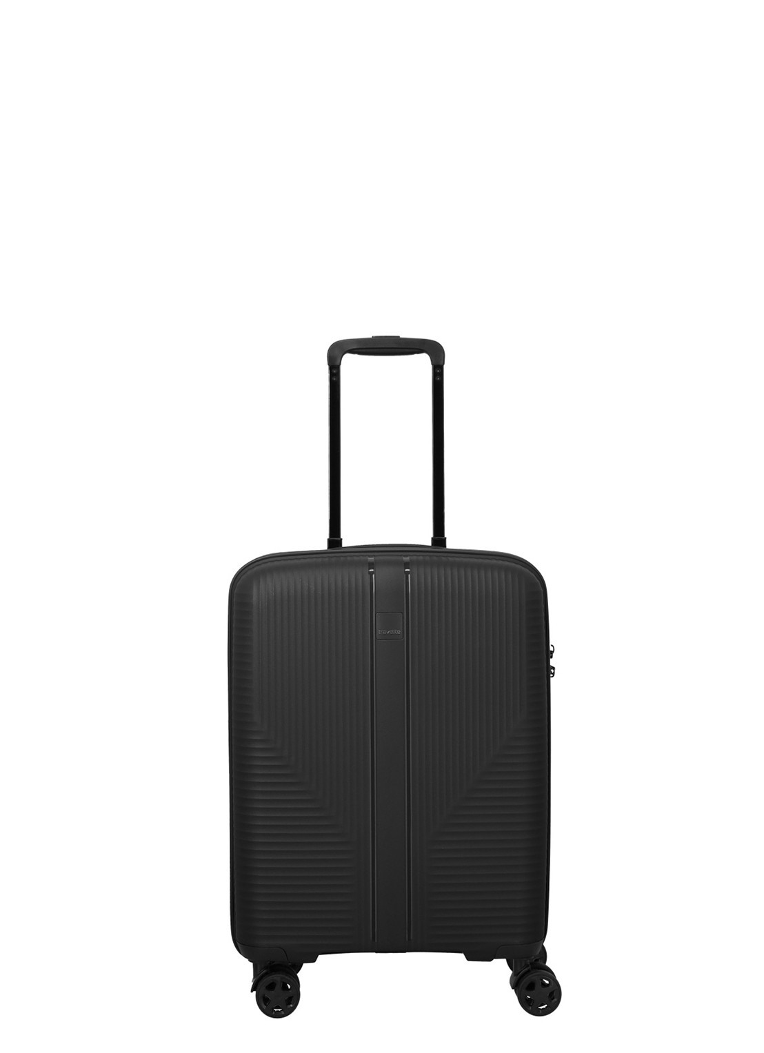 Travelite Air Stripe spinner 55 cm - voorkant 6 zwart