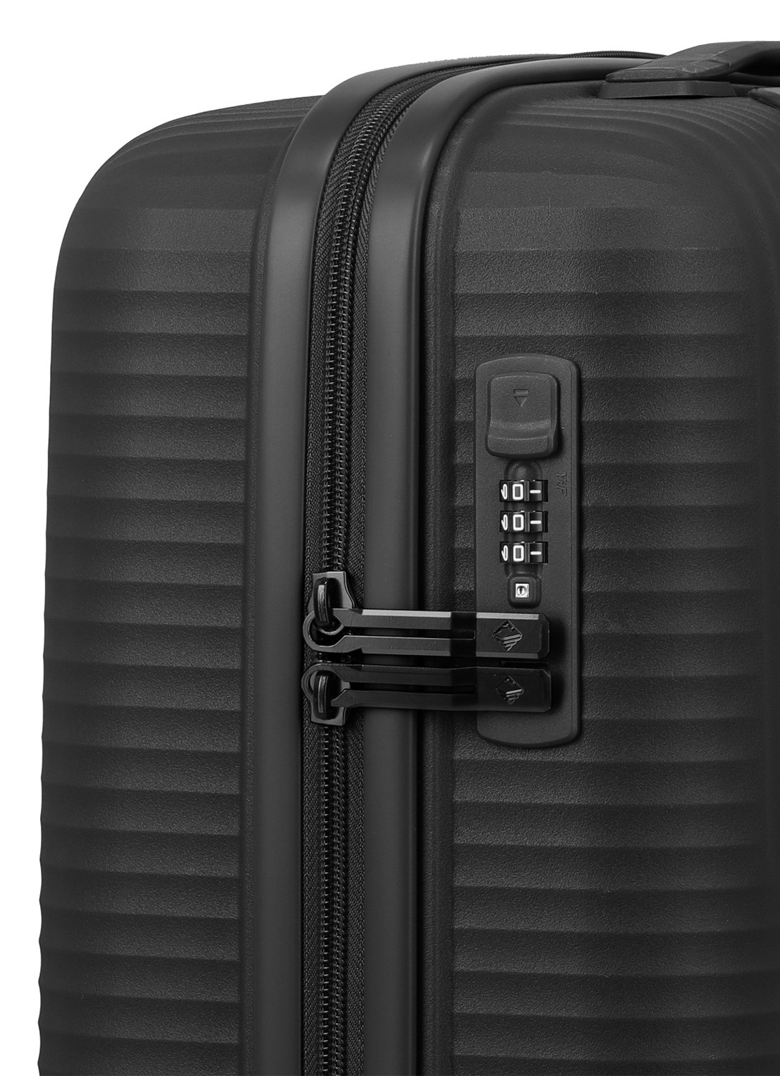 Travelite Air Stripe spinner 55 cm - voorkant 7 zwart