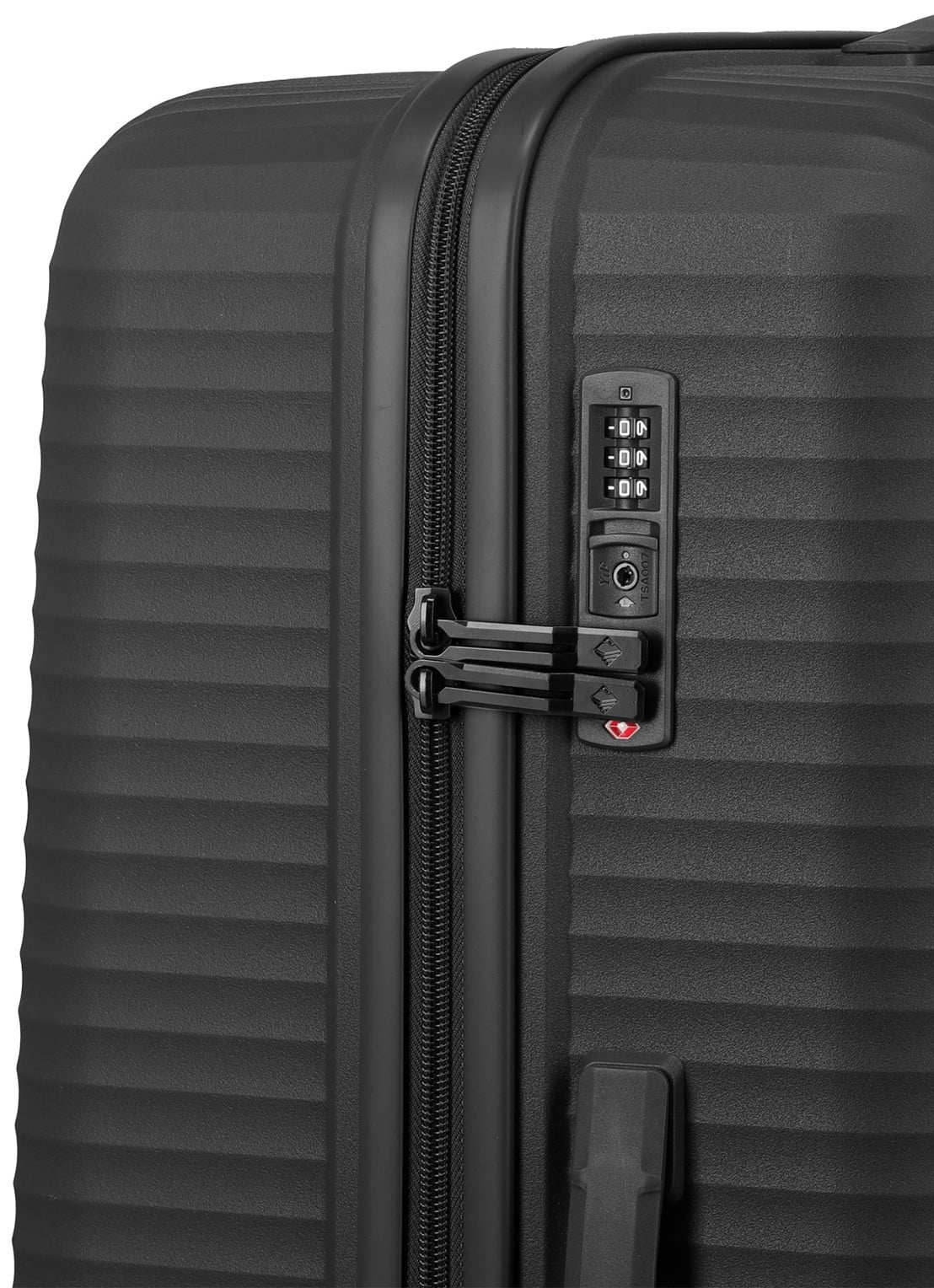 Travelite Air Stripe spinner 77 cm - voorkant 2 zwart