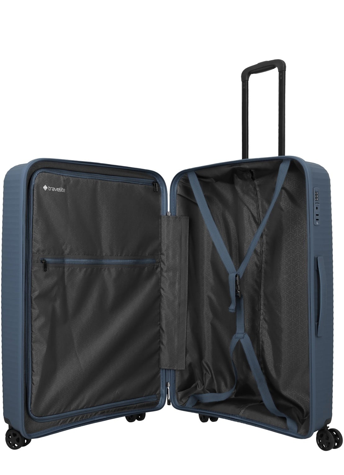 Travelite Air Stripe spinner 77 cm - detail 2 donkerblauw
