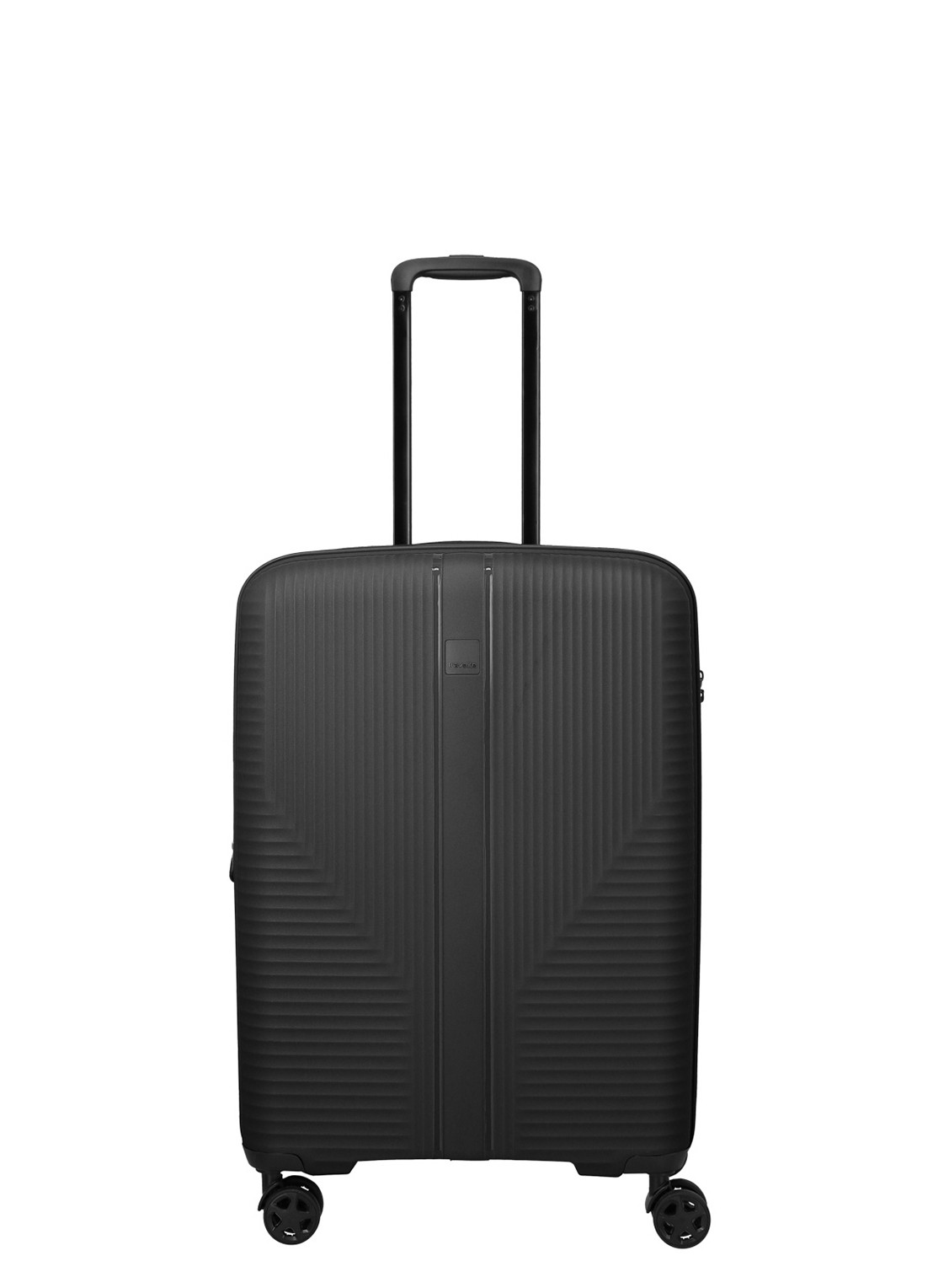 Travelite Air Stripe vergrootbare spinner 66 cm - voorkant 6 zwart