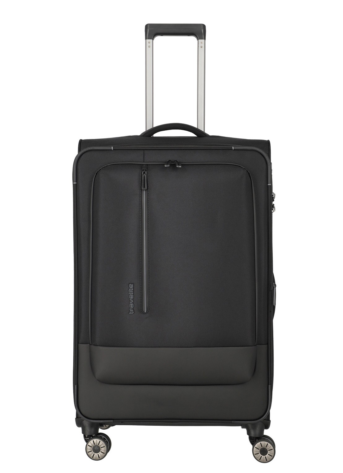 Travelite Crosslite 5.0 L vergrootbare spinner 77 cm - voorkant 2 zwart