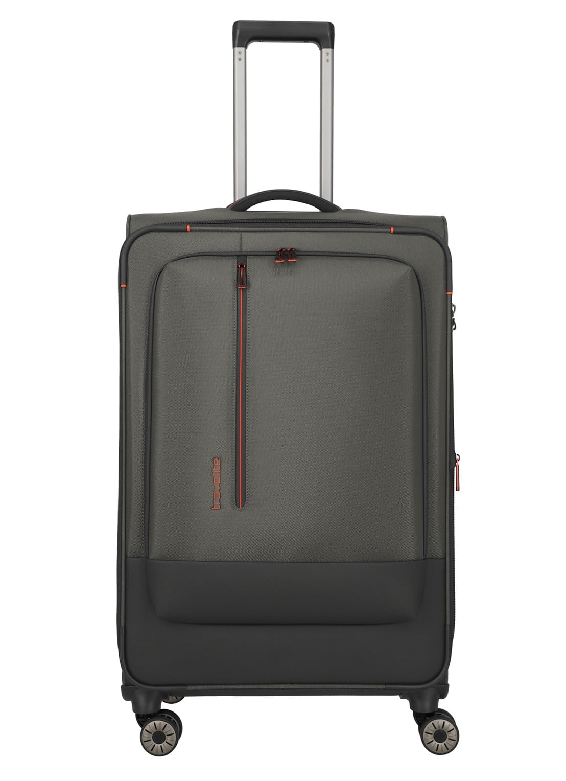 Travelite Crosslite 5.0 L vergrootbare spinner 77 cm - voorkant 3 olijfgroen