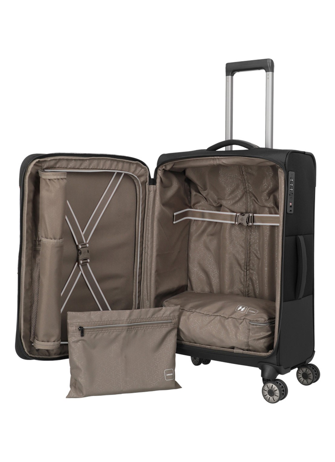 Travelite Crosslite 5.0 M vergrootbare spinner 66 cm - detail zwart