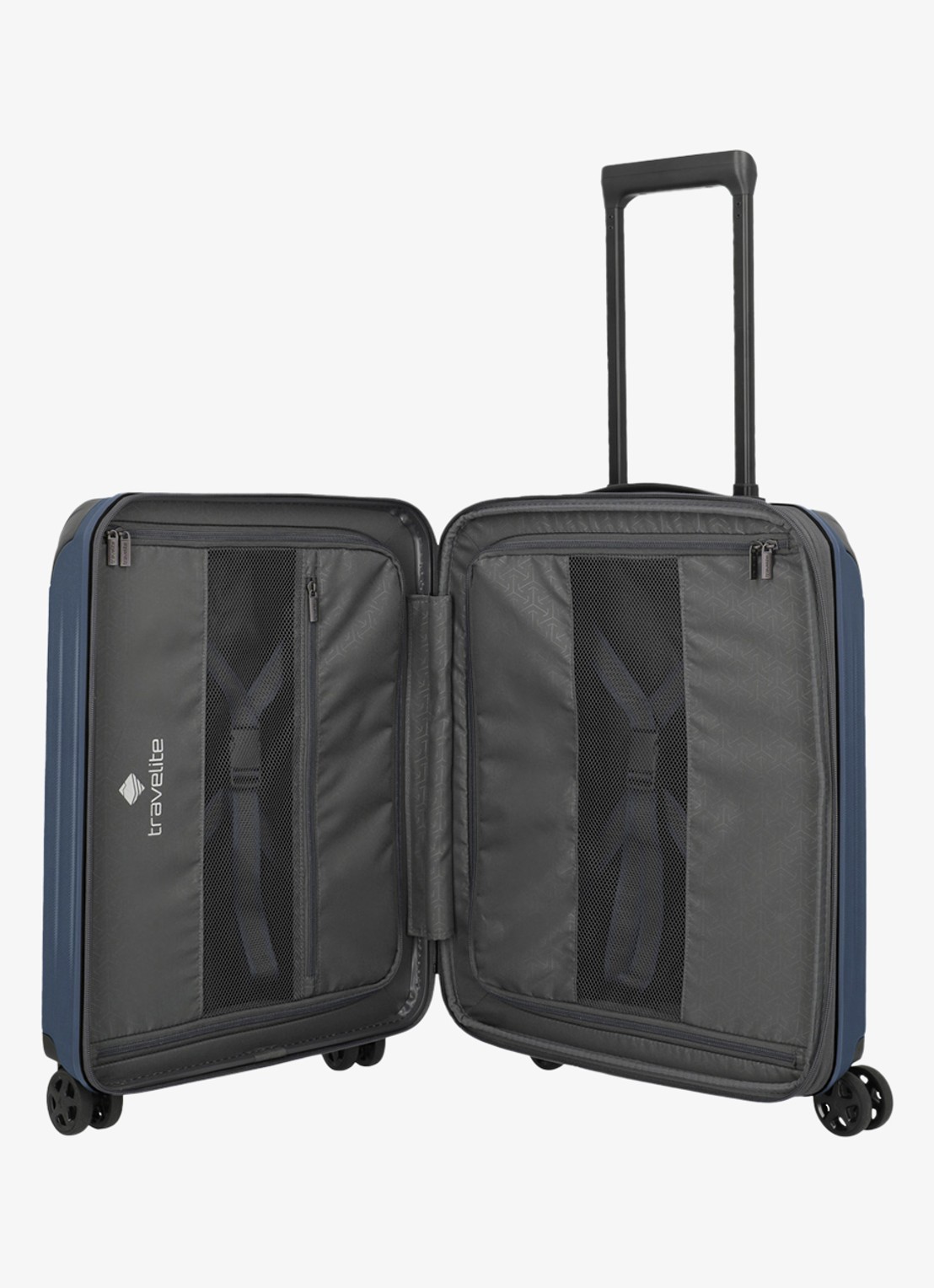 Travelite Dynamiic S vergrootbare spinner 55 cm - voorkant 2 blauw