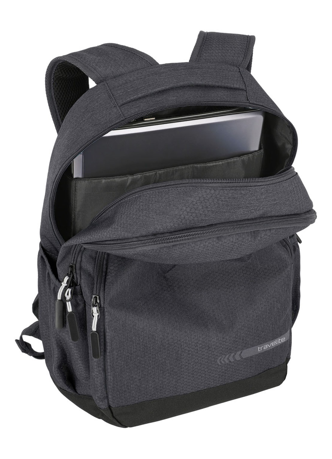 Travelite Kick Off rugzak met 15 inch laptopvak - voorkant 2 donkerblauw