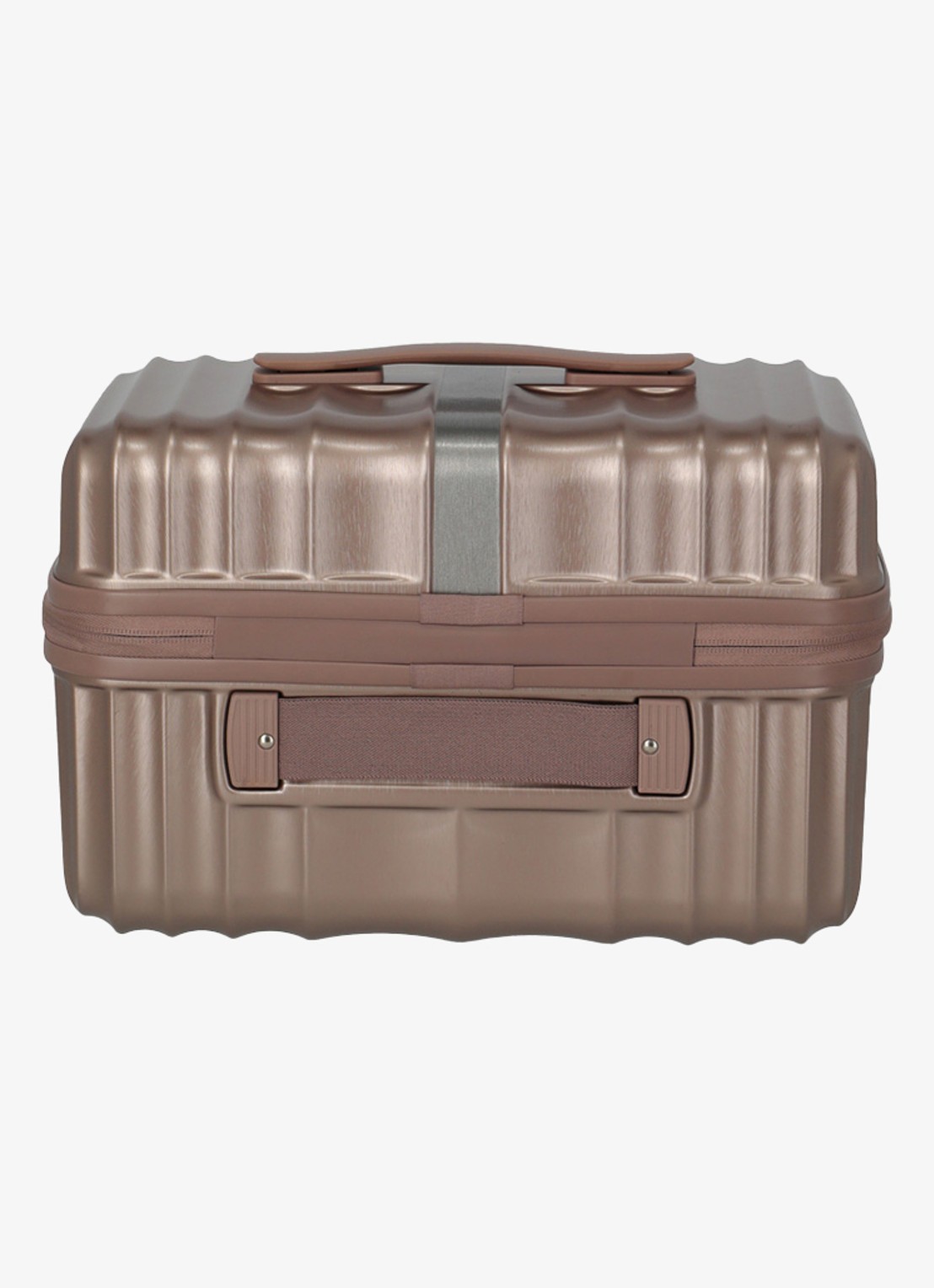 Travelite Paros beautycase met afneembare schouderriem - achterkant oudroze