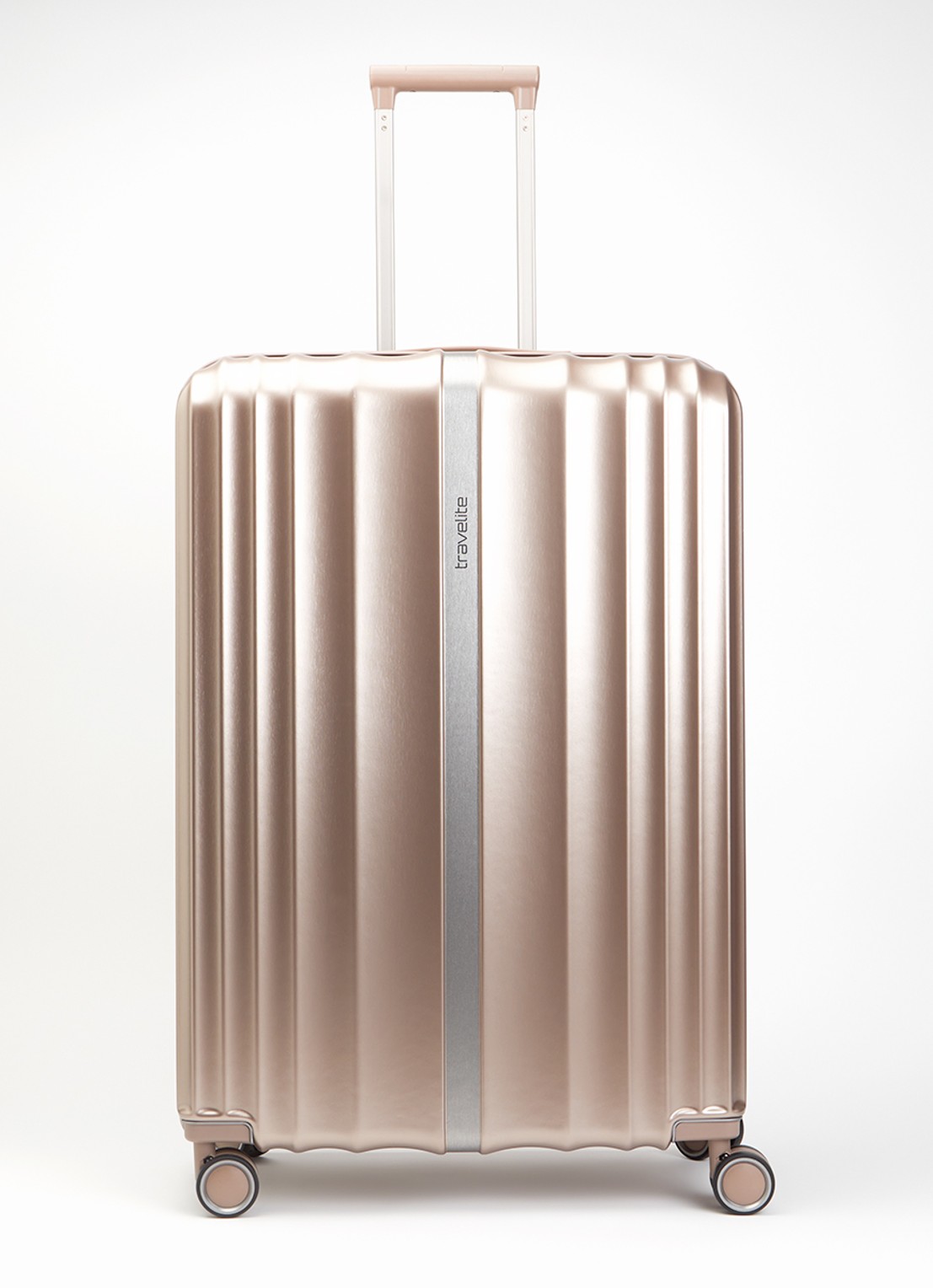 Travelite Paros vergrootbare spinner L 76 cm - voorkant oudroze