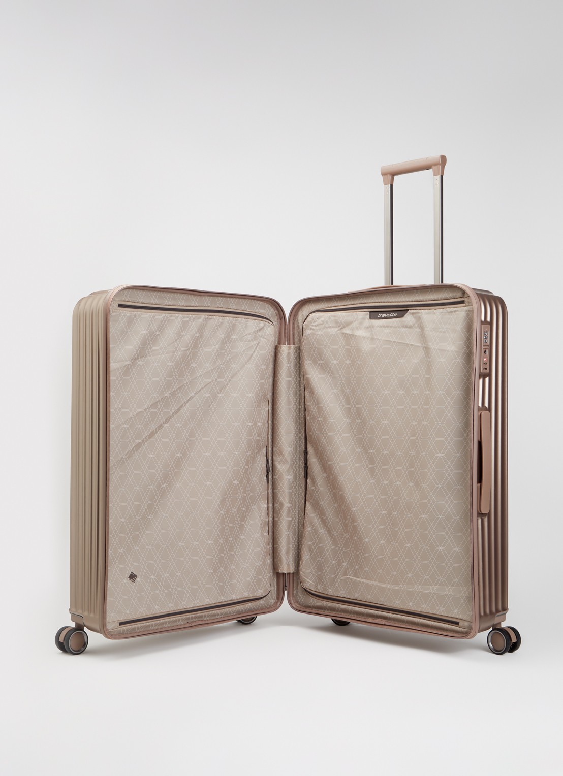 Travelite Paros vergrootbare spinner L 76 cm - voorkant 2 oudroze