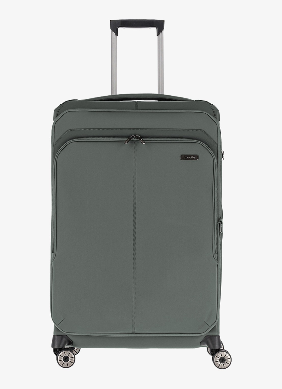 Travelite Priima L vergrootbare spinner 79 cm - voorkant olijfgroen