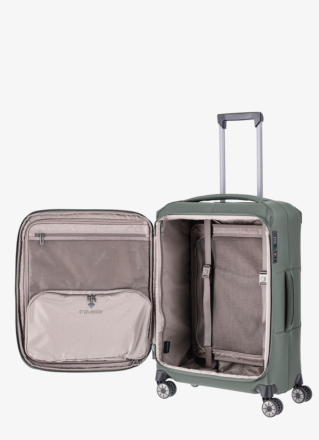 Travelite Priima M vergrootbare spinner 68 cm - detail 3 olijfgroen
