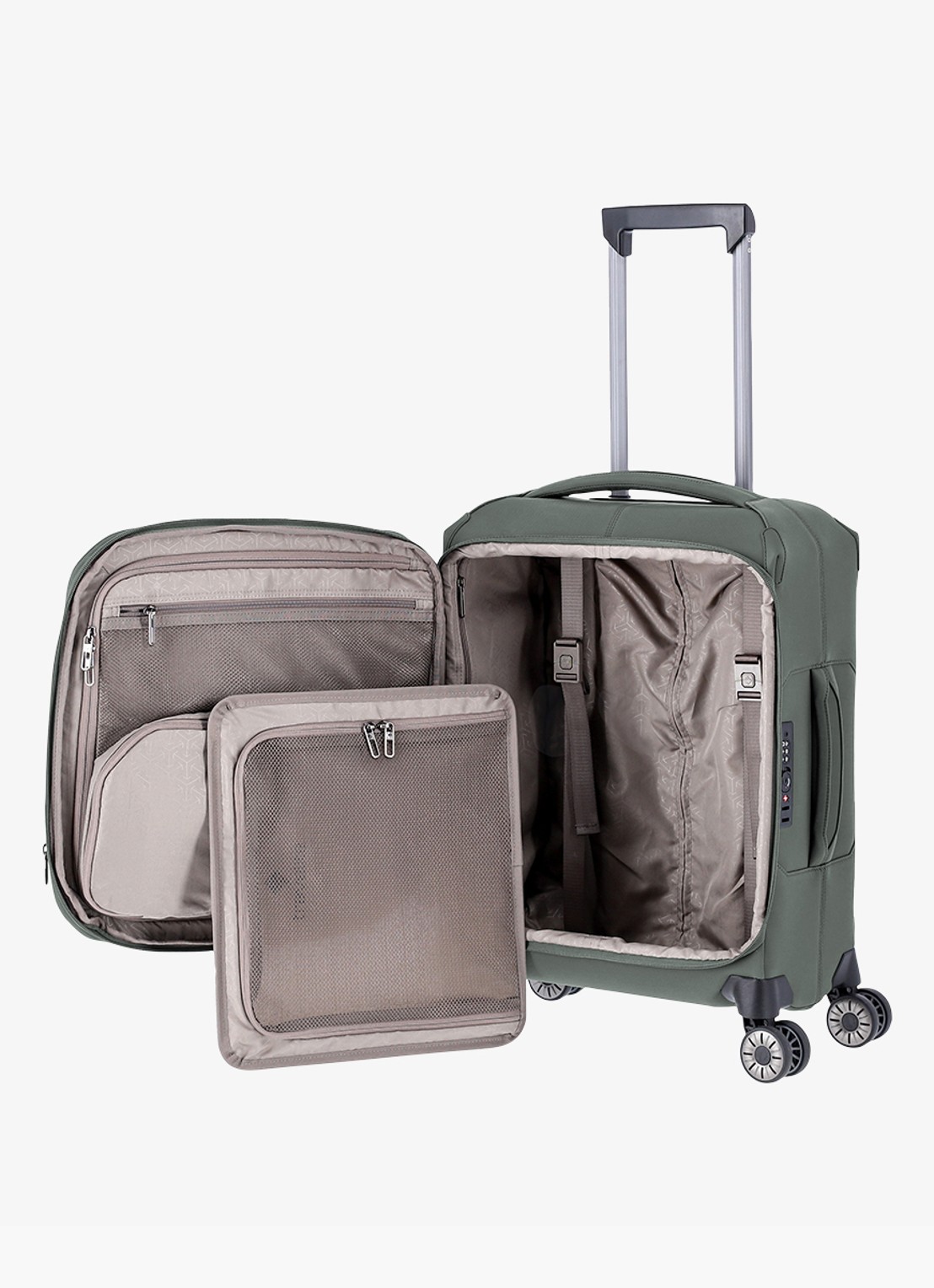 Travelite Priima S vergrootbare spinner 55 cm - detail 4 olijfgroen