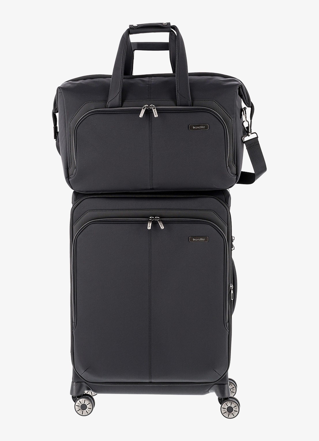 Travelite Priima weekendtas met afneembare schouderriem - voorkant 3 zwart
