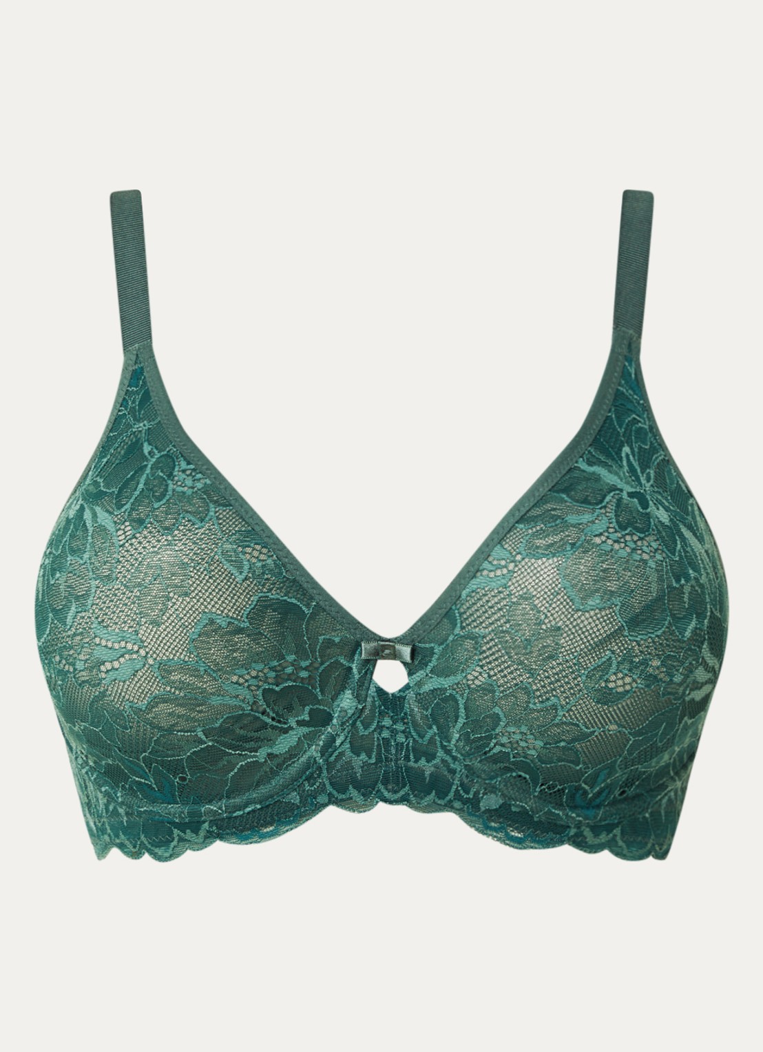 Triumph Amourette bh van kant met beugel - voorkant 4 donkergroen
