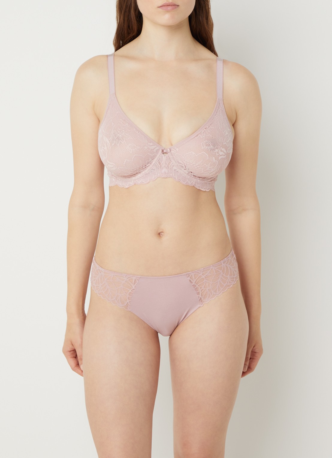 Triumph Amourette Charm longline beugel bh van kant - detail roze