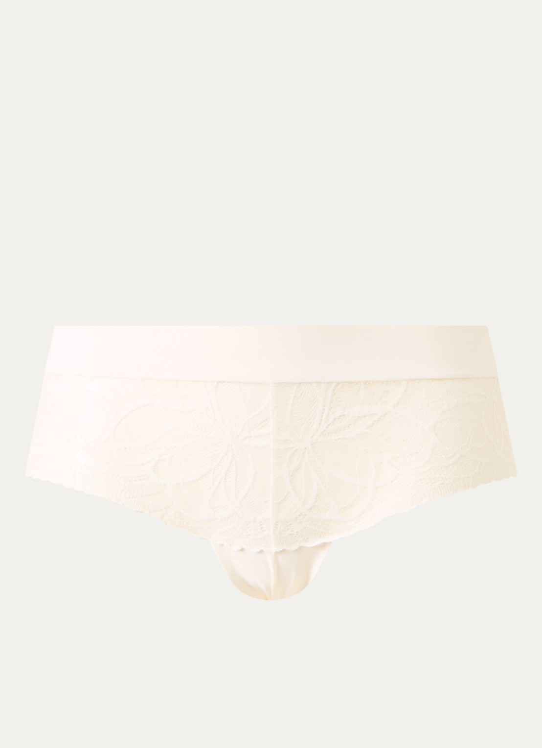Triumph Body Make-Up Illusion Lace shorty van kant - voorkant ivoor
