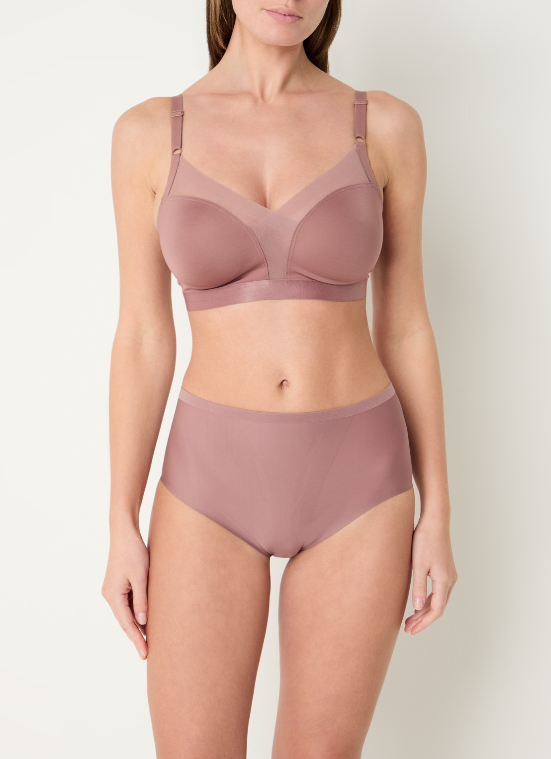 Triumph Bralette met mesh - voorkant 3 taupe