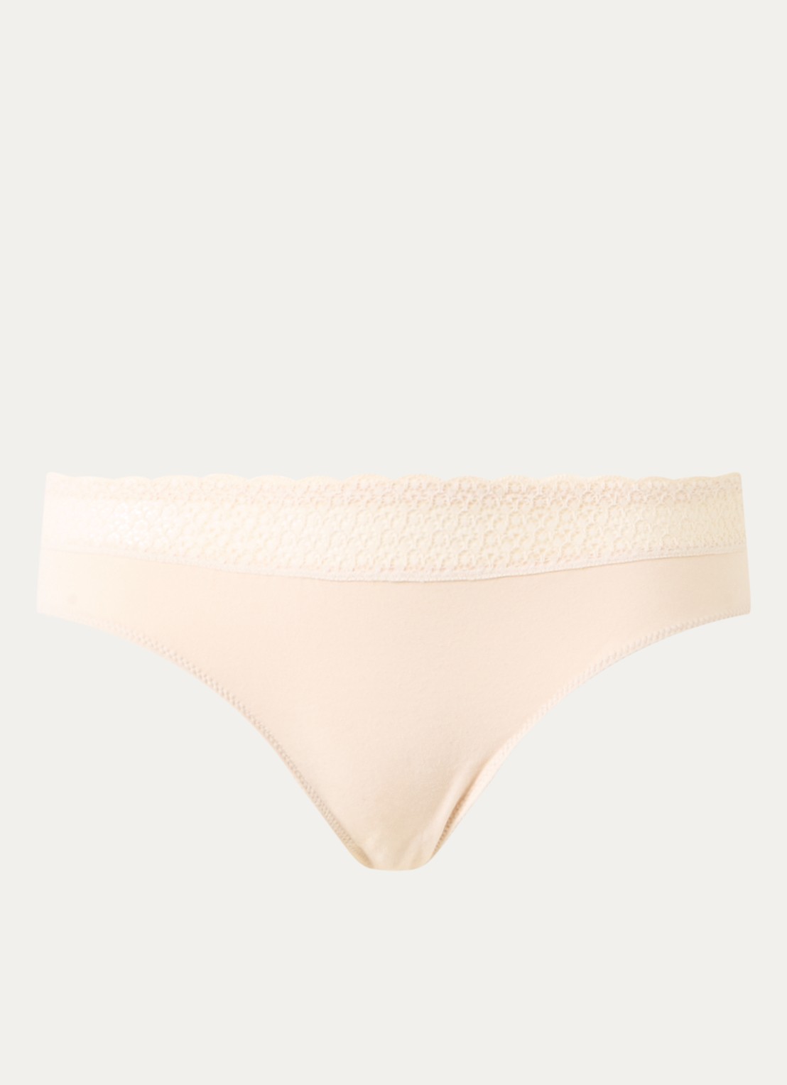 Triumph Feel of Modal slip met kant - voorkant creme
