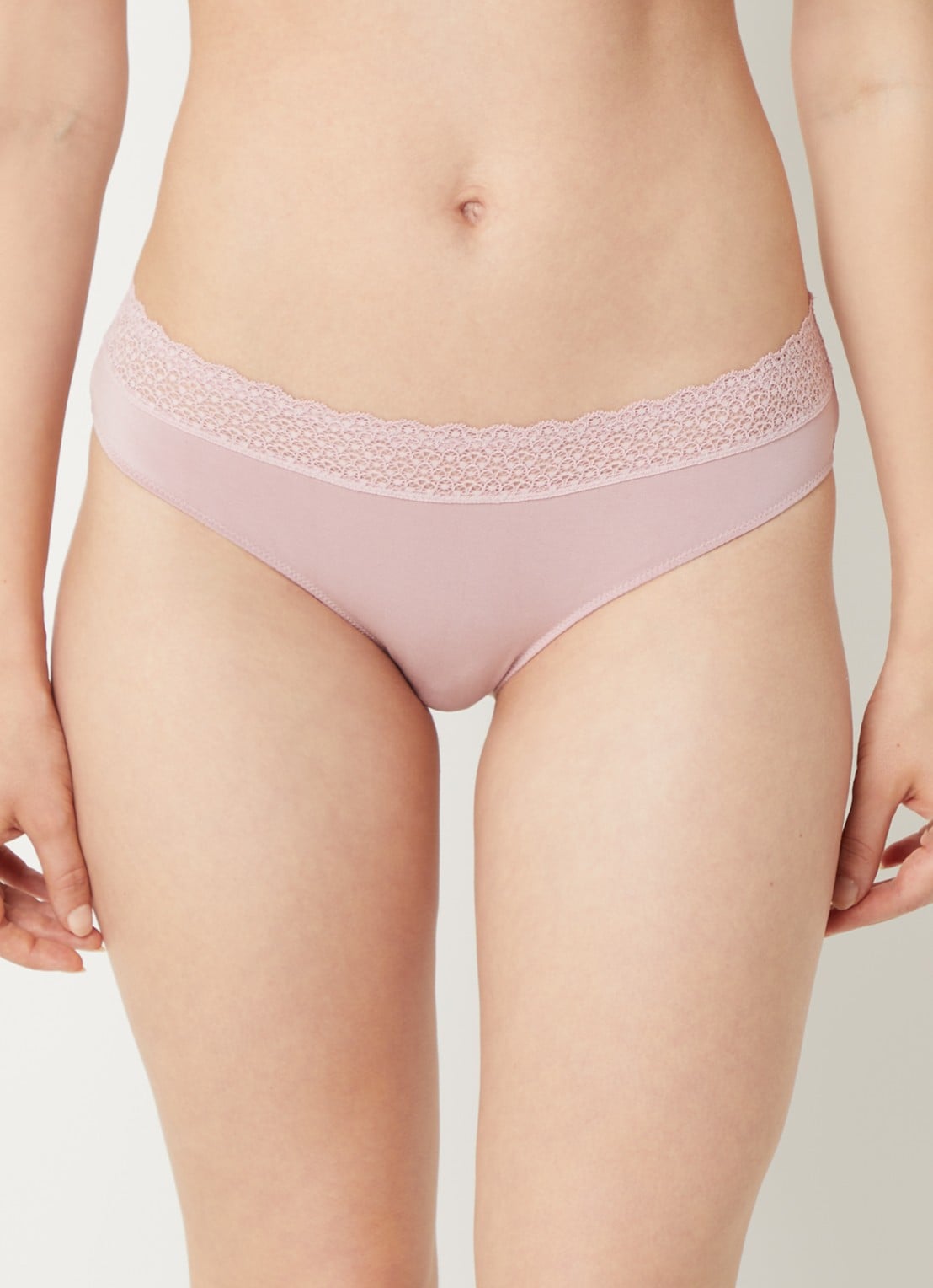 Triumph Feel of Modal slip met kant - voorkant 4 oudroze