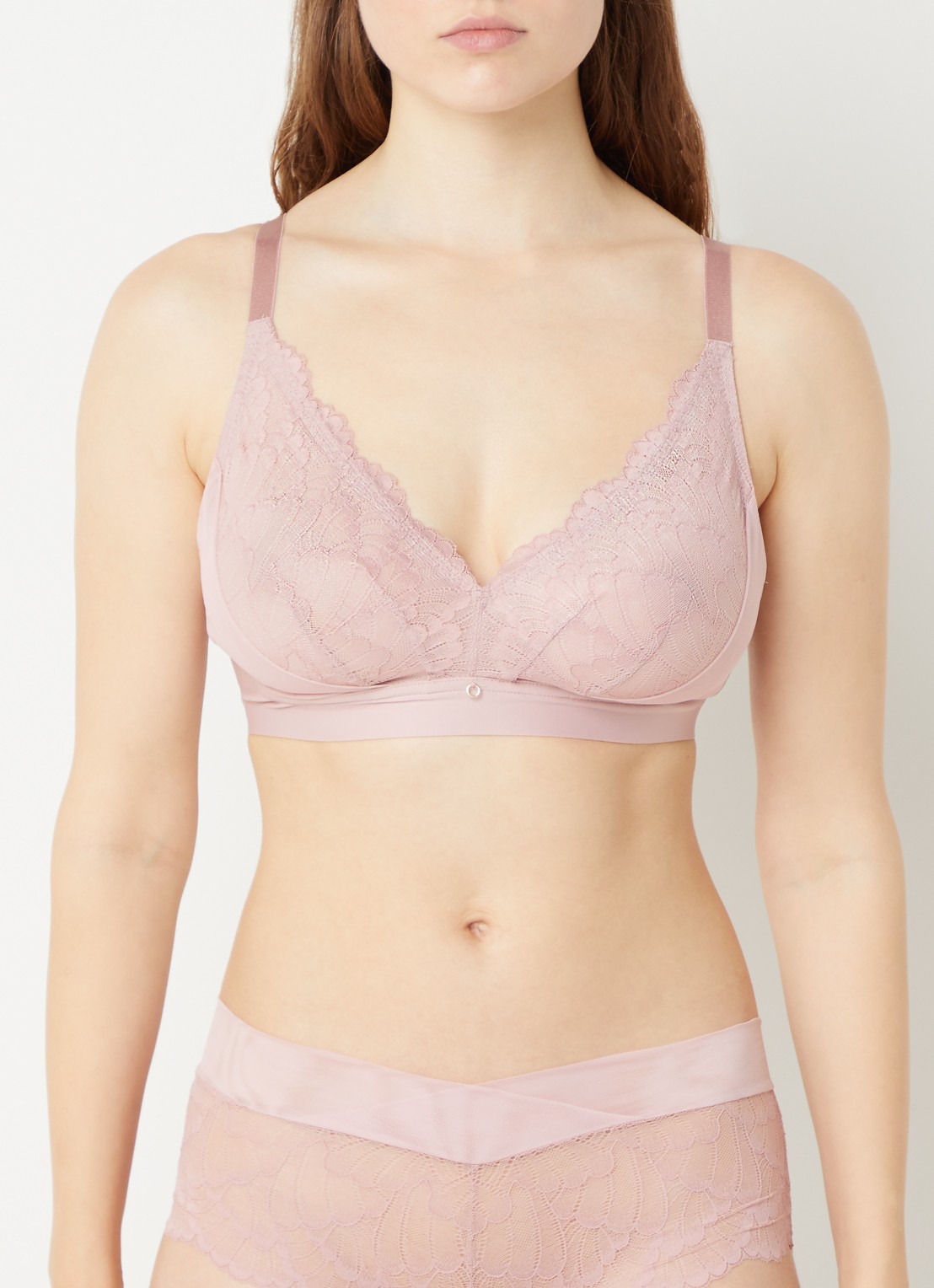 Triumph Love in Lace bralette met kant details - voorkant 2 lichtroze