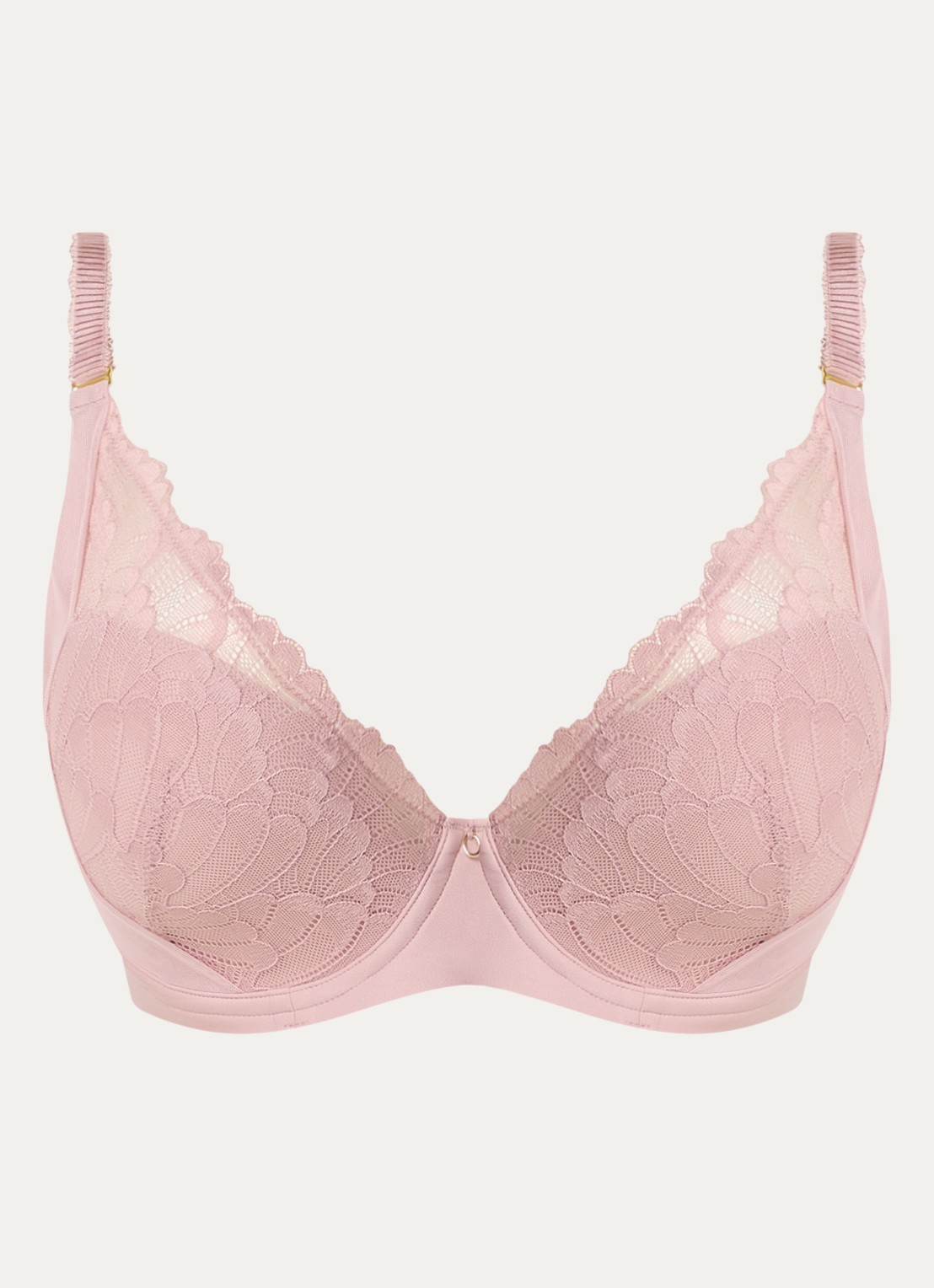 Triumph Love In Lace plunge bh met overlay van kant  - voorkant oudroze