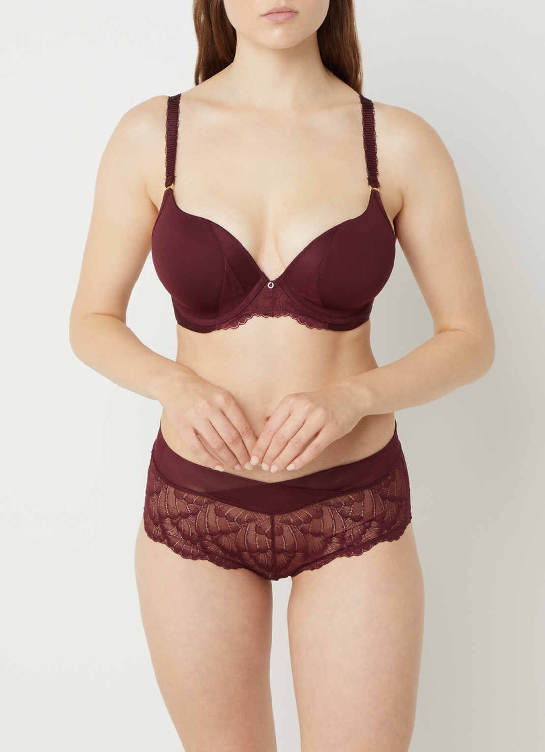 Triumph Love in Lace T-shirt bh met kant details - detail bordeauxrood