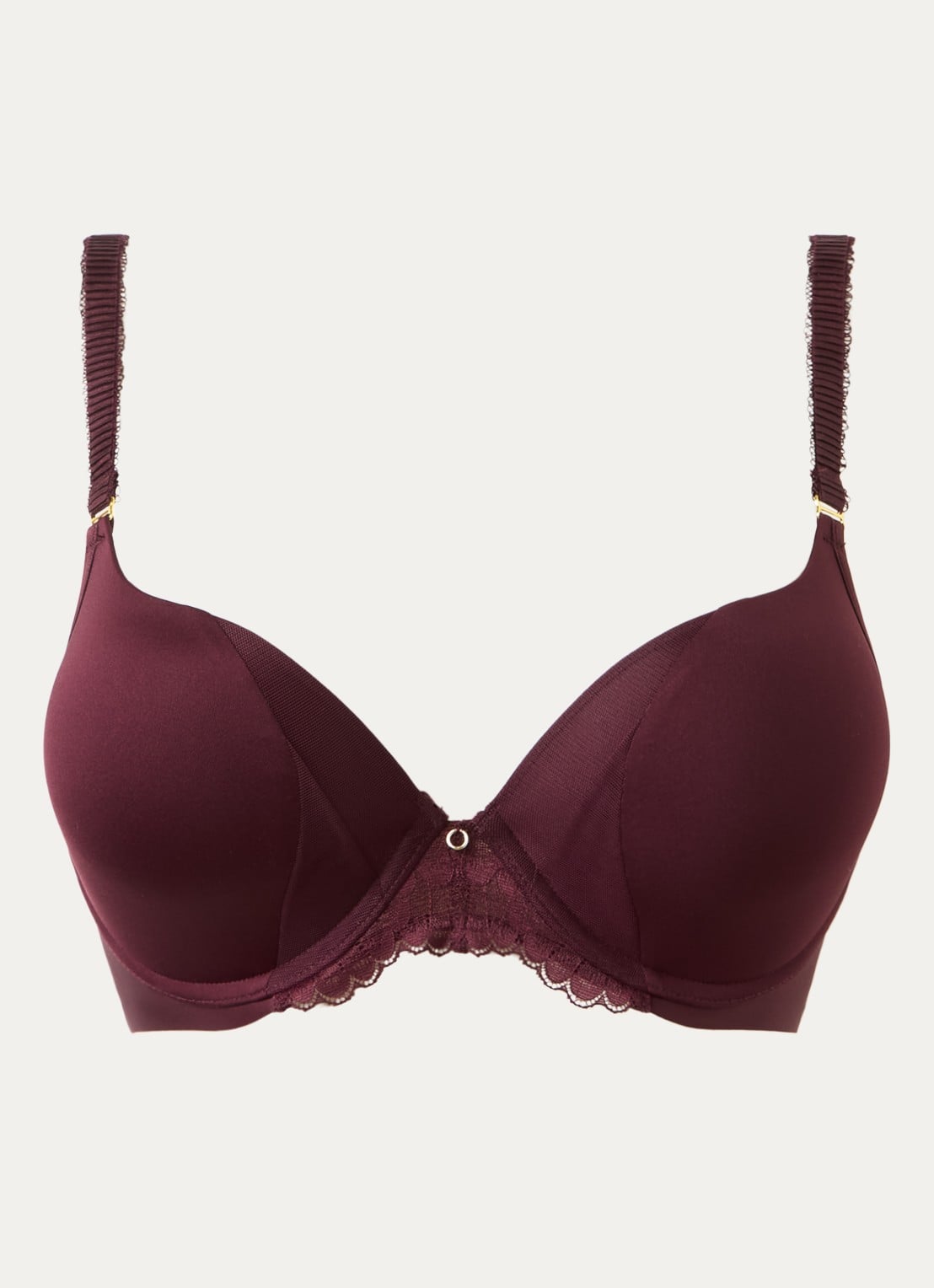 Triumph Love in Lace T-shirt bh met kant details - voorkant bordeauxrood