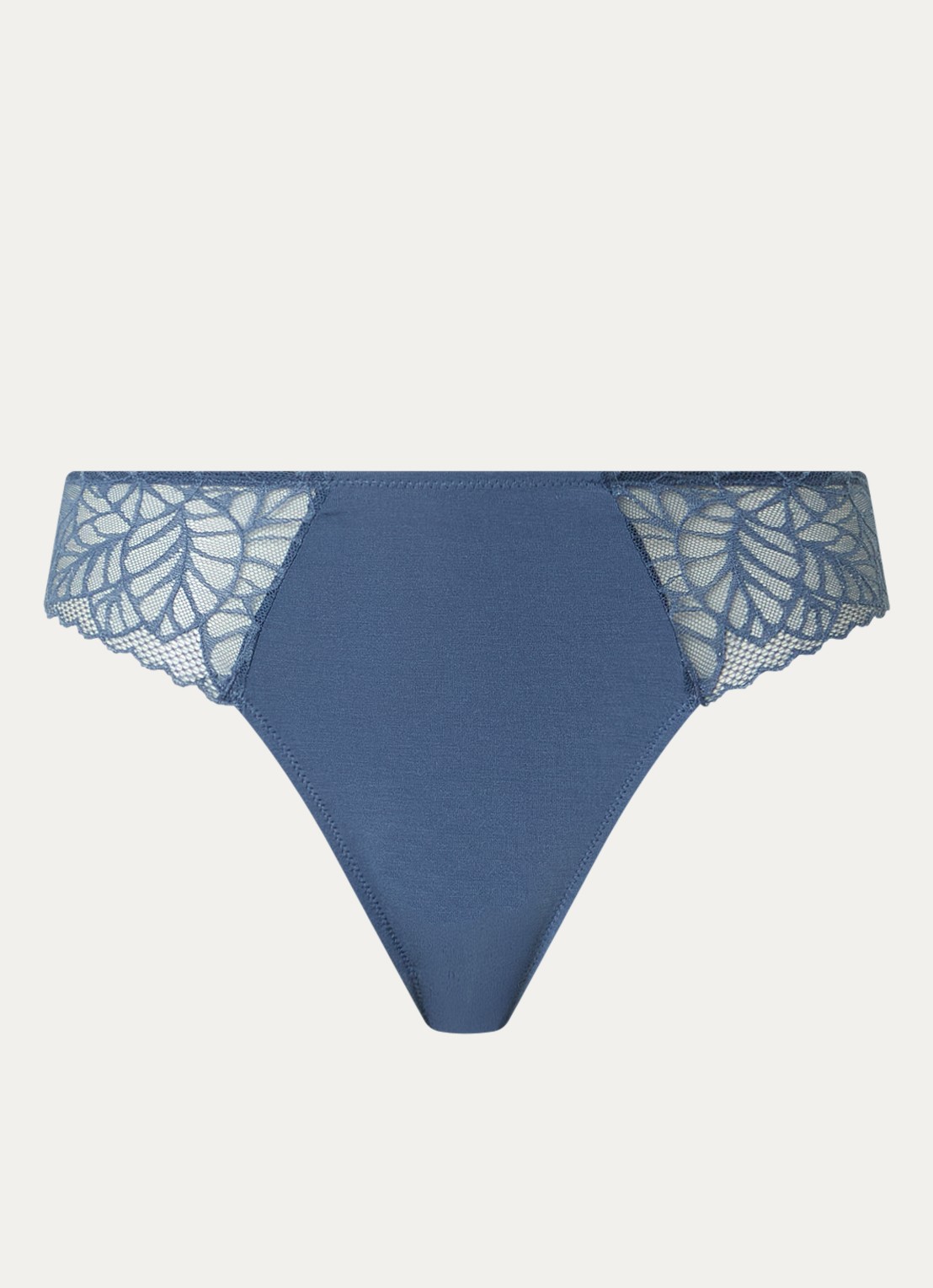 Triumph Modal Tai slip van kant met lurex - voorkant blauwgrijs