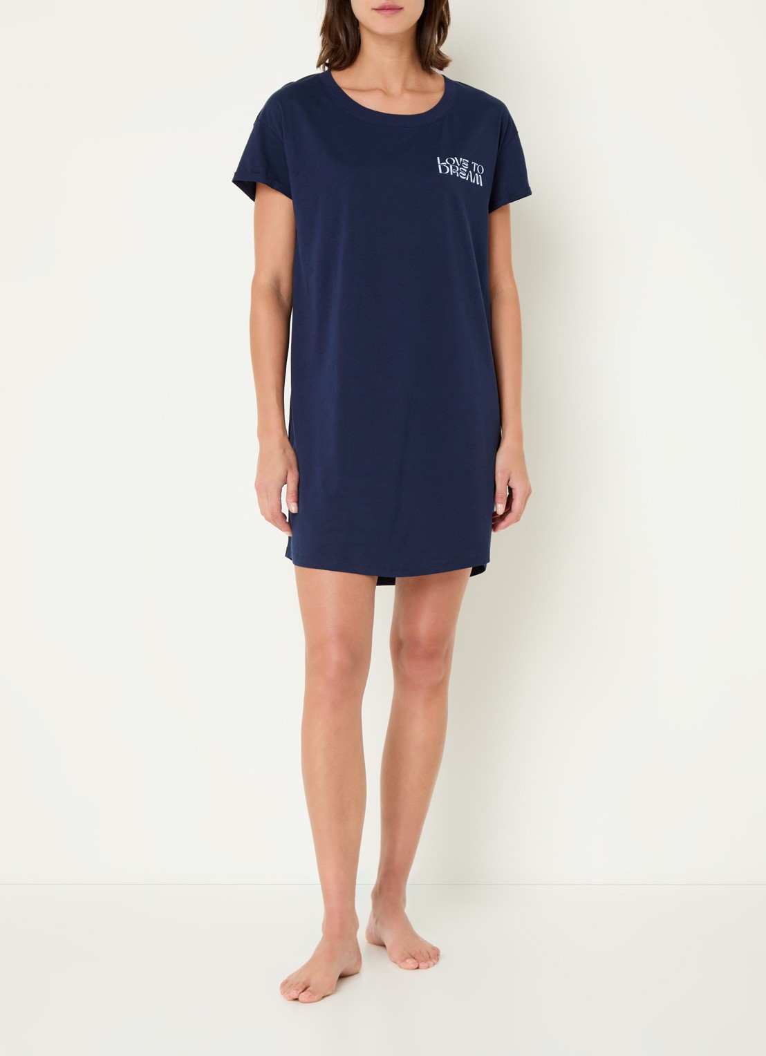 Triumph Nachthemd met print - voorkant 3 donkerblauw