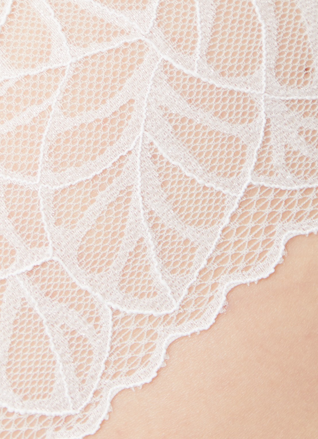 Triumph Pretty Modal high waisted hipster van kant met lurex - detail wit
