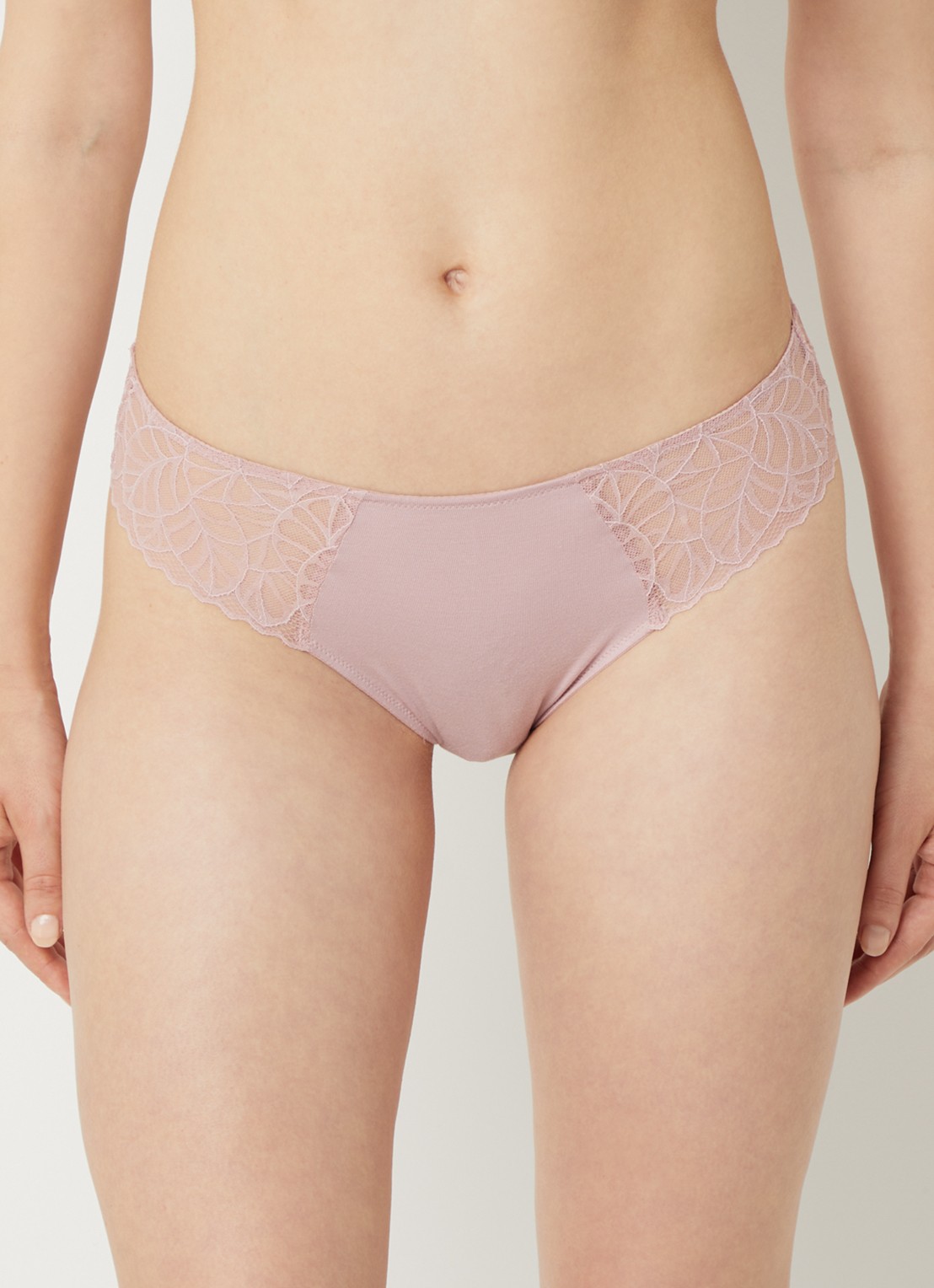 Triumph Pretty Modal high waisted hipster van kant met lurex - voorkant 4 oudroze