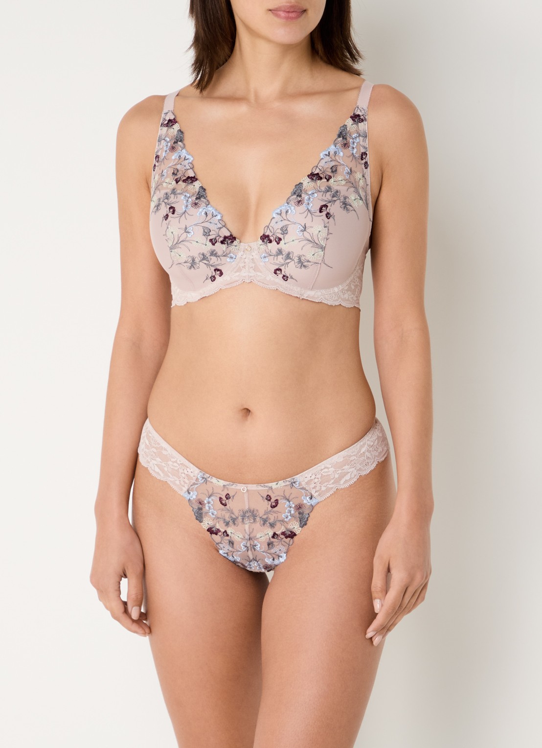 Triumph Sensual Spotlight voorgevormde bh met overlay van kant - voorkant 2 taupe