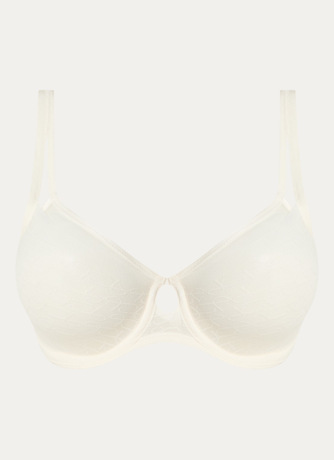 Triumph Signature beugel bh van mesh met logoprint - voorkant vanillegeel