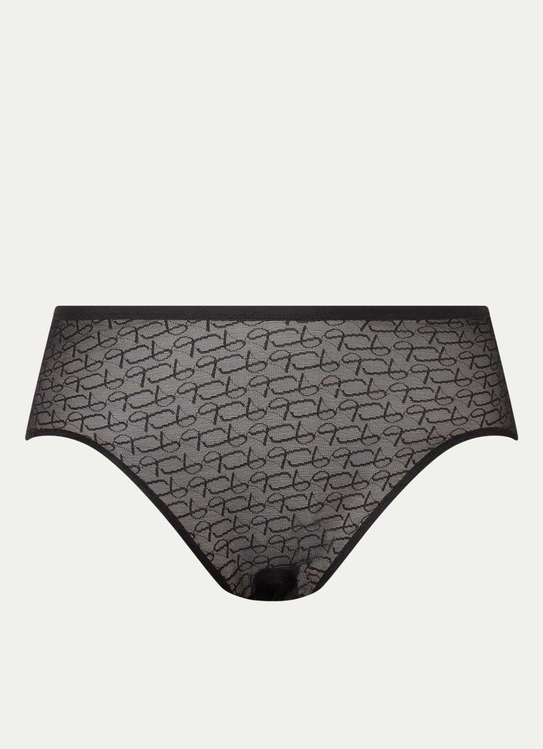 Triumph Signature Sheer hipster van mesh met logoprint - voorkant zwart