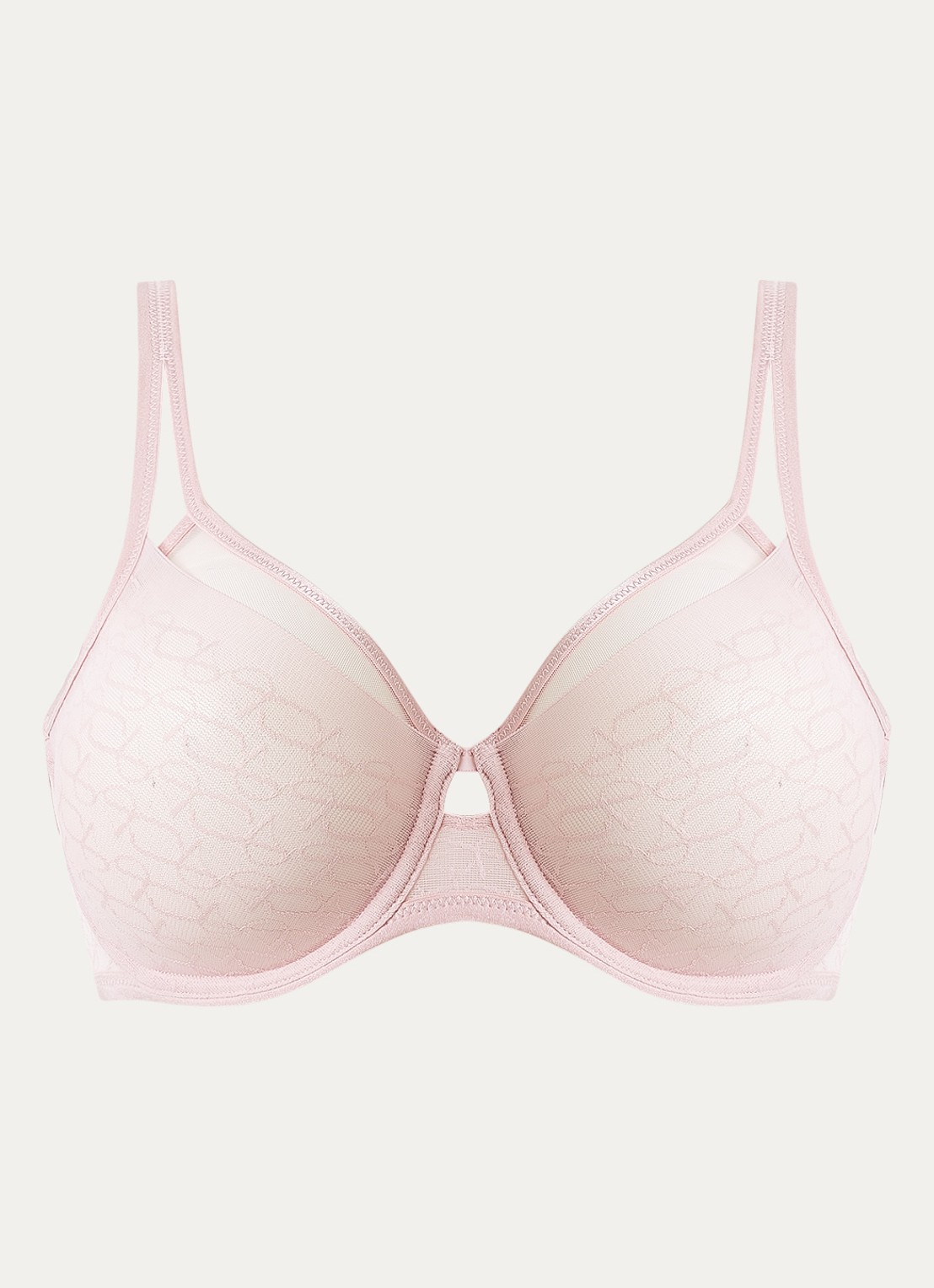 Triumph Signature Sheer minimizer beugel bh van mesh met logoprint - voorkant lichtroze